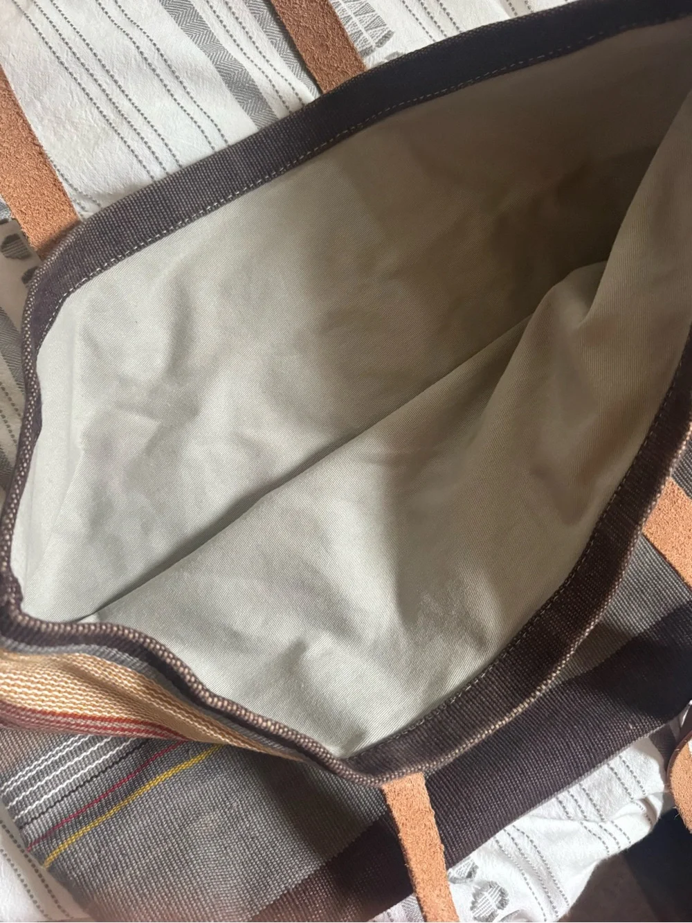 WILL Leather Goods Striped Canvas Tote Bag